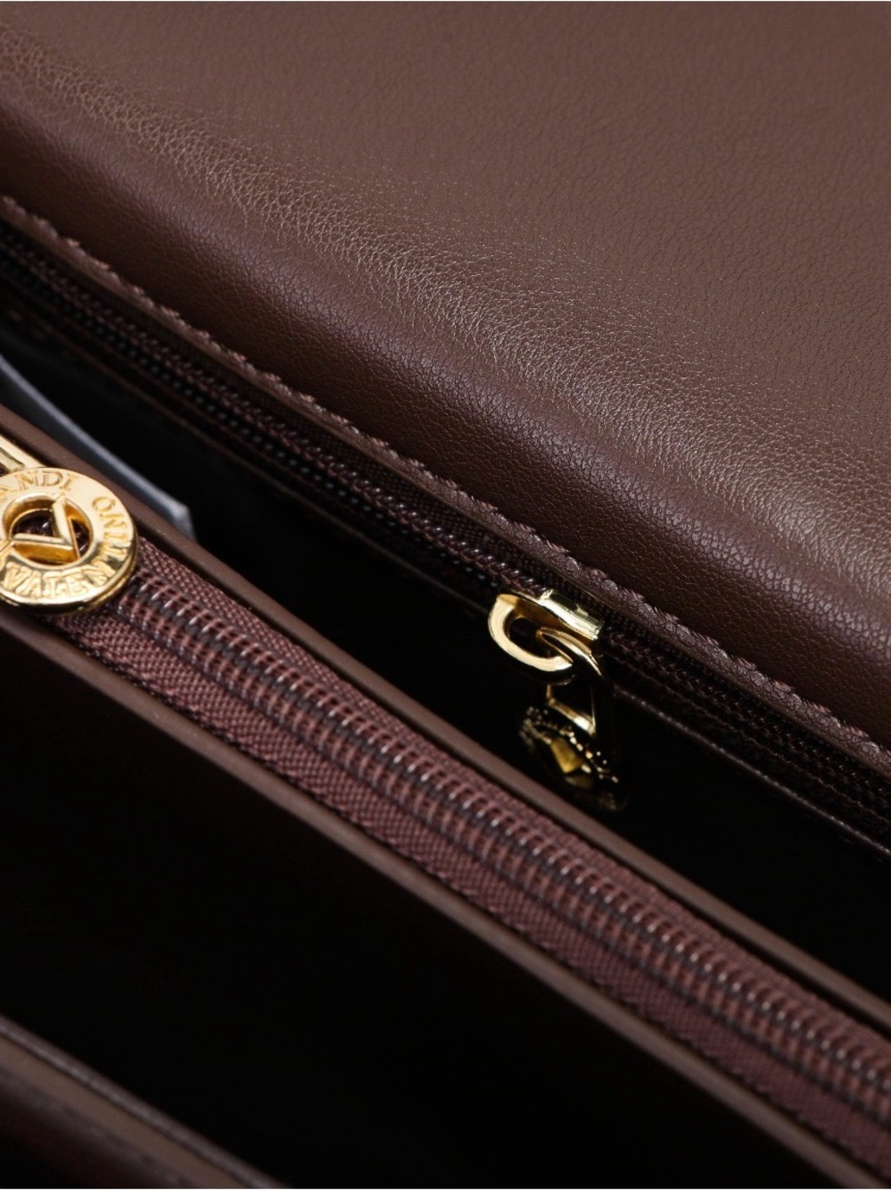 Valentino Orlandi Chocolate Brown Shoulder Crossbody Bag Gold Hardware 2 Way - Picture 7 of 7